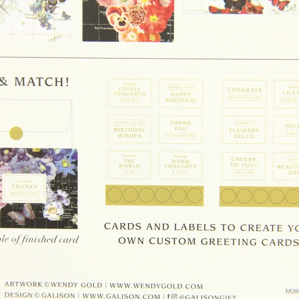 Galison Notecard Set New Women Gift 12 Floral Greeting Cards Colorful